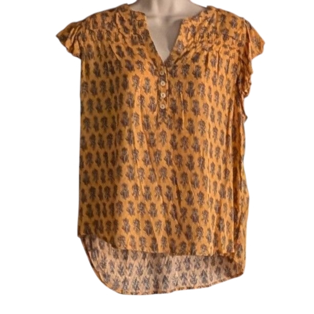 Knox Rose Mustard Floral Blouse